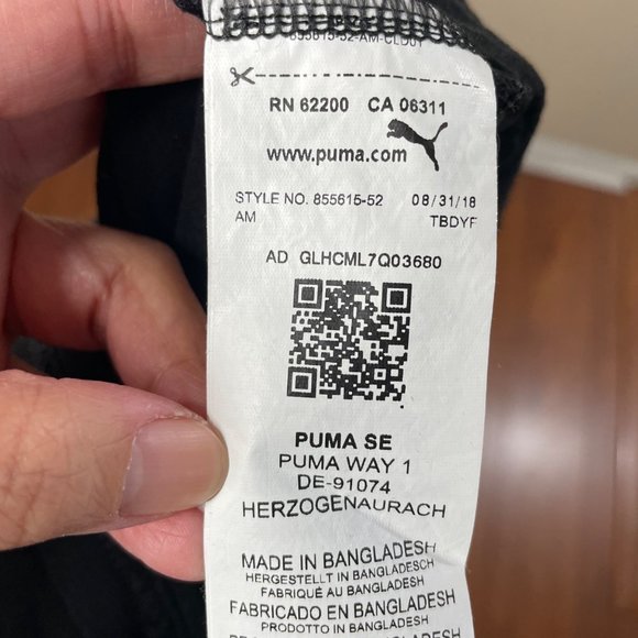 PUMA Womens PUMA Spelled Out Metallic Logo Black Tee Size M - Picture 6 of 11